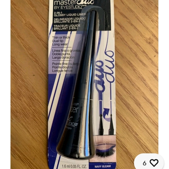 Maybelline Master Duo 2-in-1 Glossy Liquid Liner NAVY GLEAM Blue Quick Dry - Picture 2 of 3